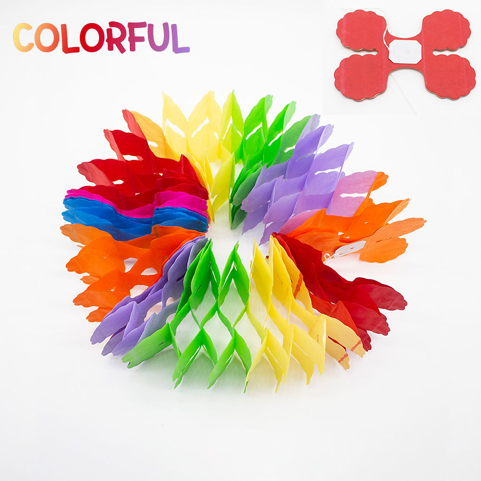Thumbnail: 3.6M Multicolor Four-Leaf Clover Paper Garland for Baby Shower, Wedding, Party