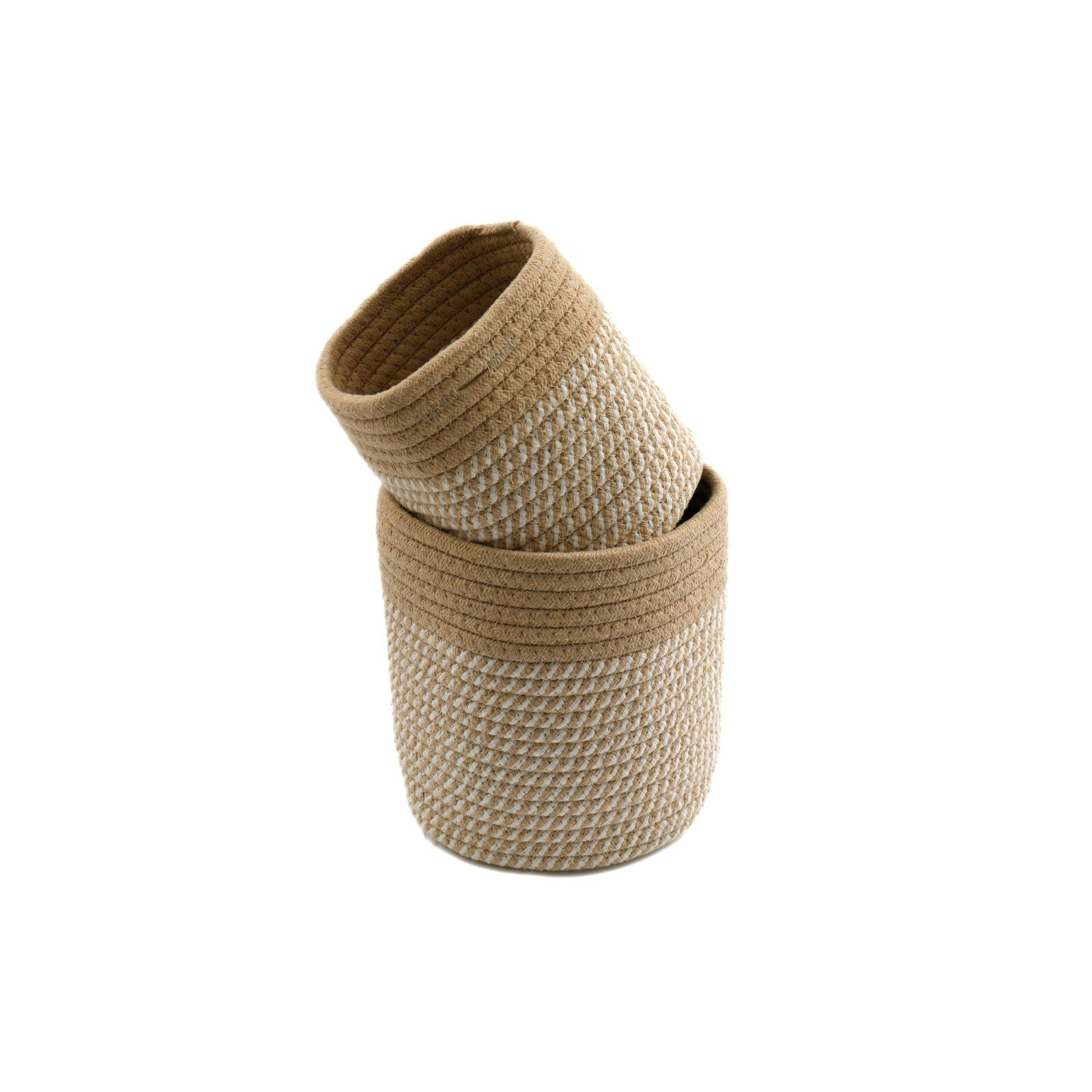 Set Of Two Cotton Rope Baskets Shipping furniture UK