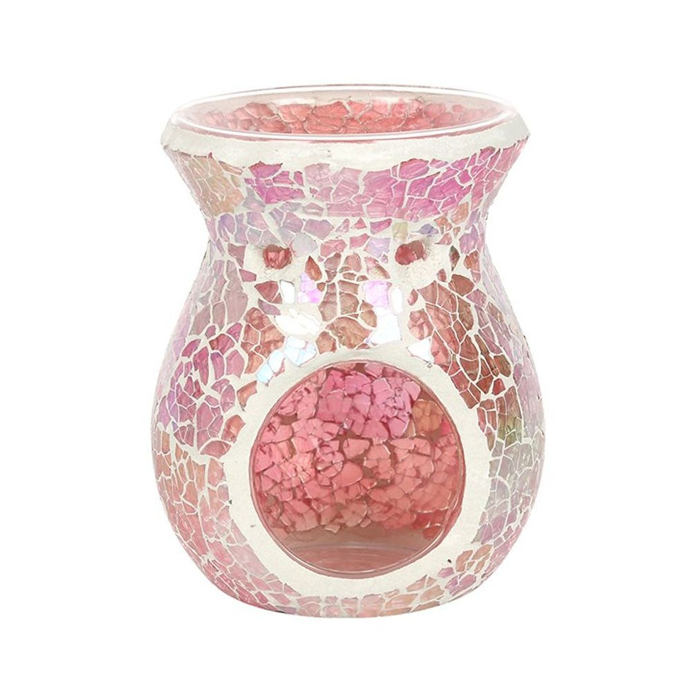 Thumbnail: Small Pink Iridescent Crackle Oil Burner