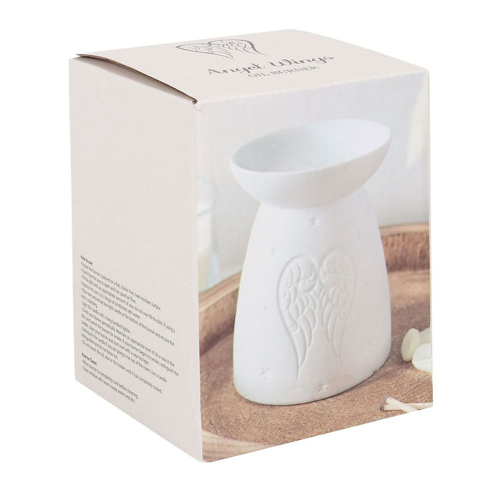 Thumbnail: White Ceramic Angel Wings Oil Burner