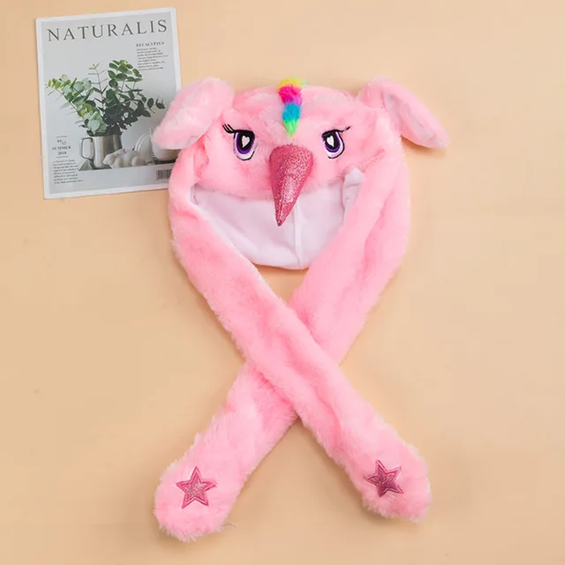 Thumbnail: Cartoon Luminous Plush Moving Rabbit Ears Hat Birthday Christmas Gift Idea [1]
