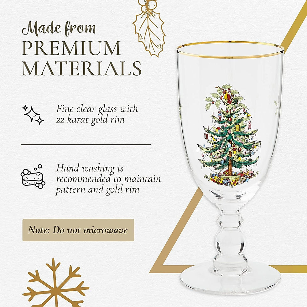 Thumbnail: Christmas Tree 16-Ounce Pedestal Goblets (Clear,4 Count (Pack of 1))