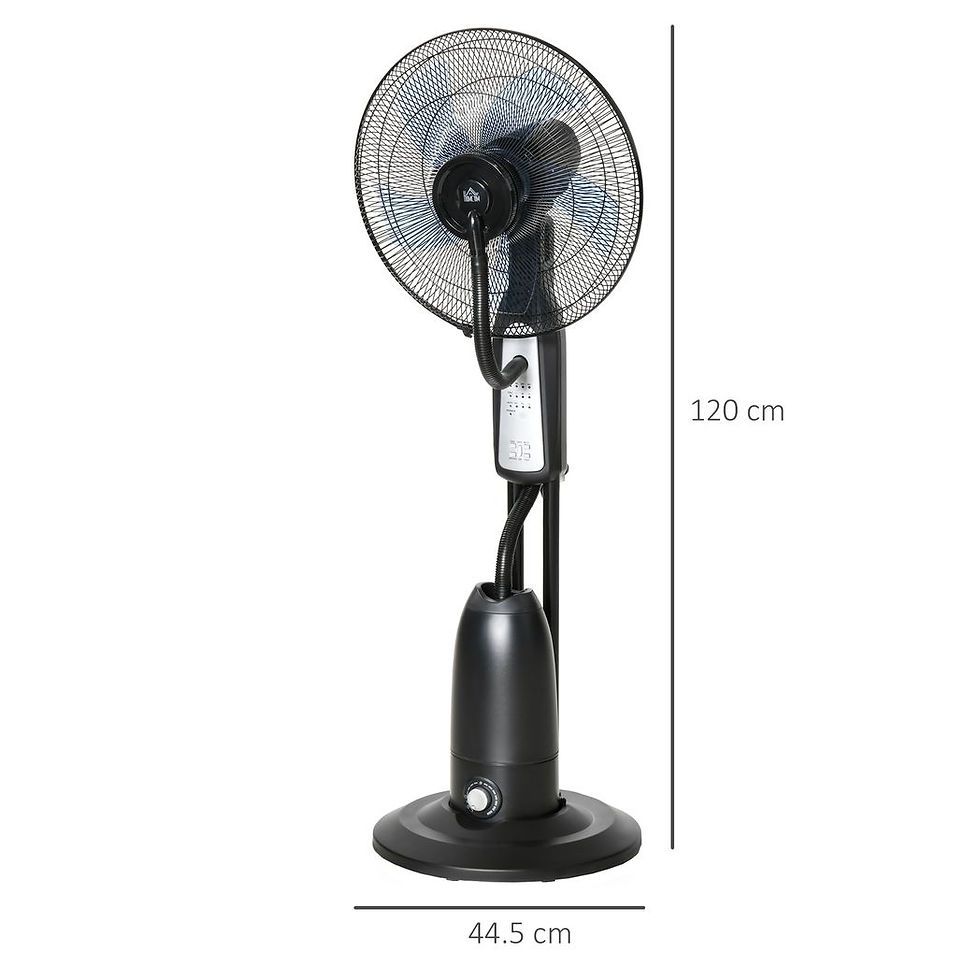 Thumbnail: Pedestal Fan with Water Mist Spray Standing Fan w/ 2.8L Water Tank Black
