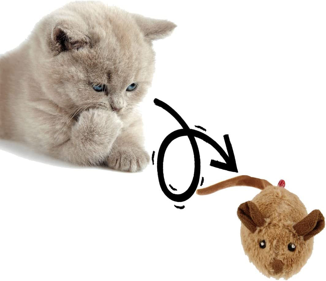 GiGwi Automatic Moving Mouse Cat Toy with Lifelike Sounds (Coffee Ear)