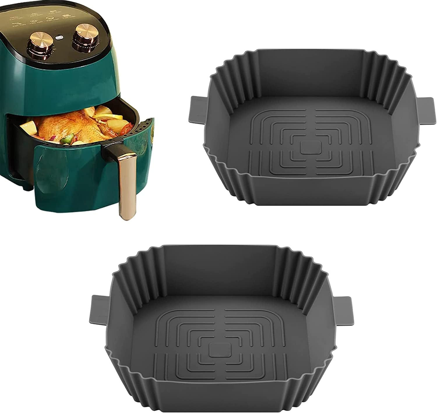 Squared Away: Reusable Silicone Air Fryer Liners - Set of 2
