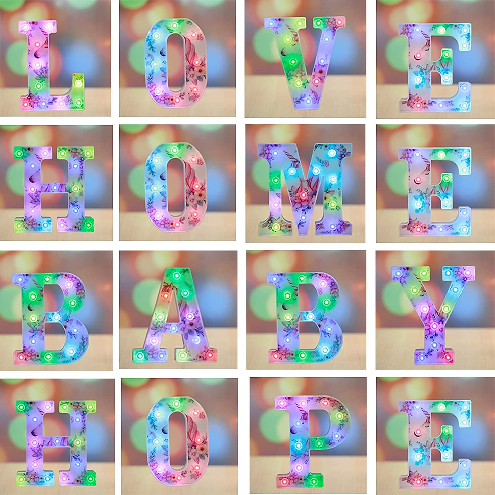 Thumbnail: Unicorn LED Up Letters, 18 Colour Changing Alphabet Sign Remote Night Light