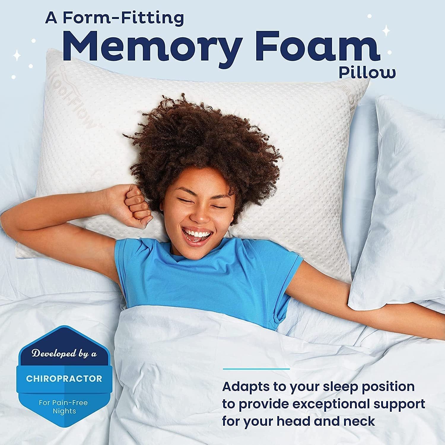 '-Pedic Original Memory Foam Pillows - Made in The USA, GreenGuard Gold Certifie
