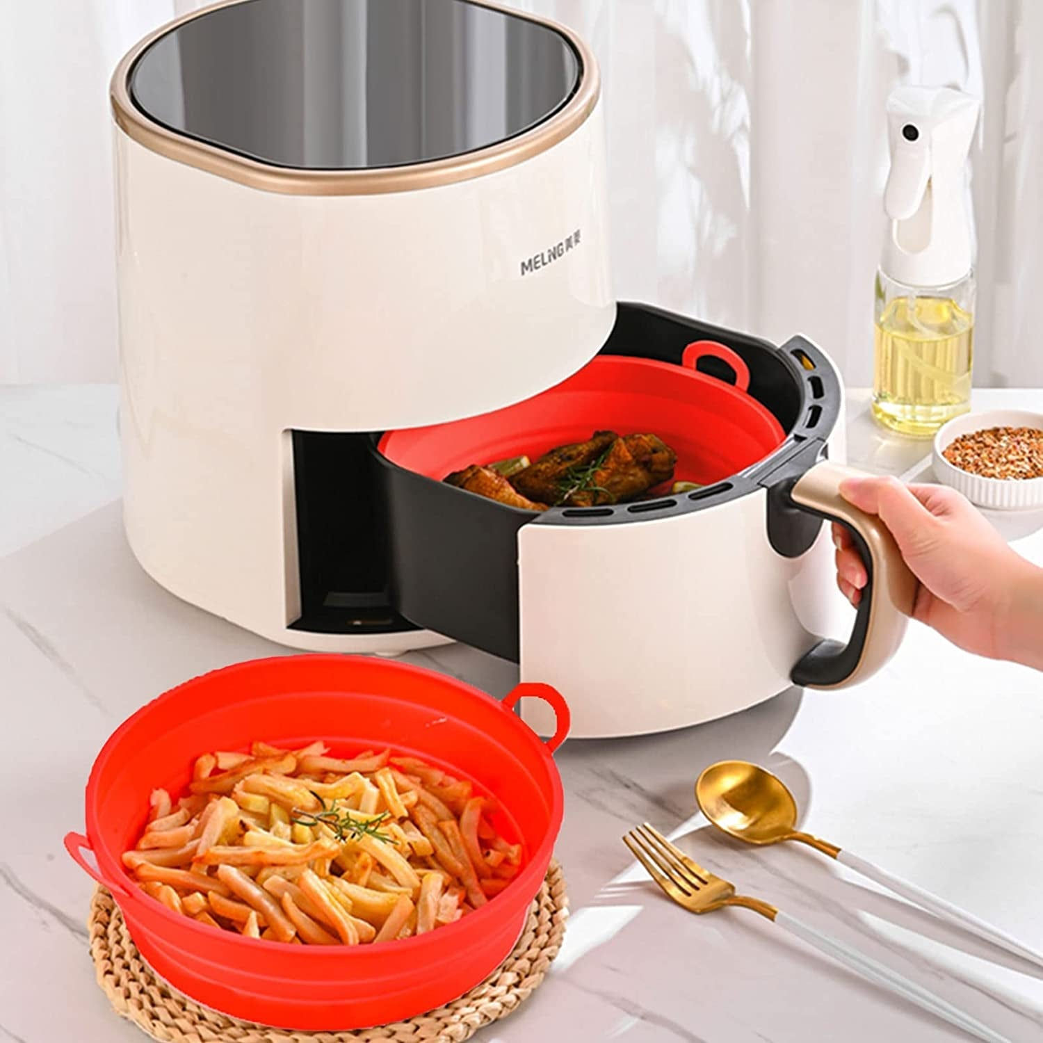 Ultimate Air Fryer Silicone Accessories Set: Pot, Liners, and More!