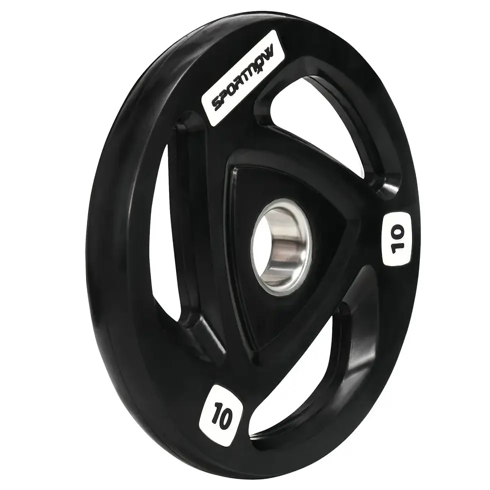 Thumbnail: Olympic Weight Plates, Tri-Grip Barbell Weights Set with 2'' Holes, 2 x 10kg