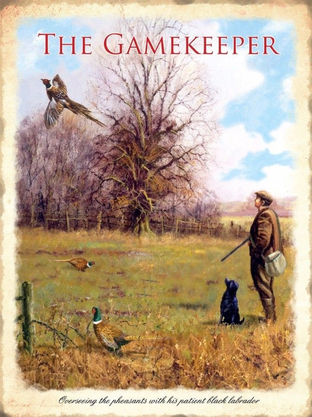 Gamekeeper Extra Large Metal Sign, 40cm Shipping furniture UK