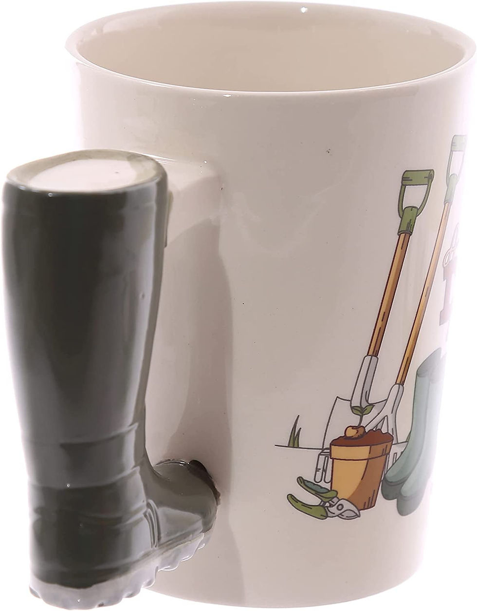 Thumbnail: Garden Wellington Ceramic Shaped Handle Mug, Tea Coffee Hot Drinks, Decorative G
