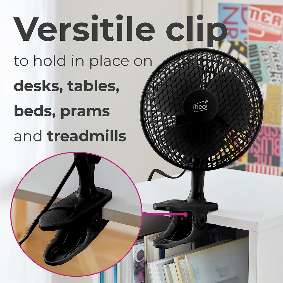 Thumbnail: Neo Mini Clip Base Mount Desk Fan Black