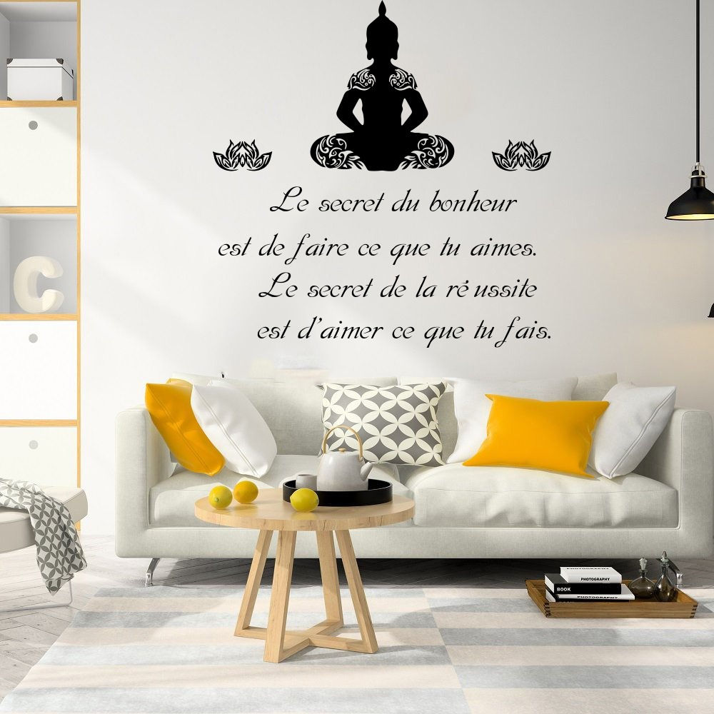French Buddha Quote Wall Sticker – Zen Yoga Wall Decal