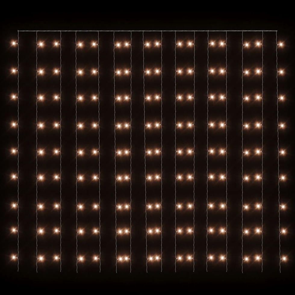 Thumbnail: 3x3m Warm White LED Curtain Fairy Lights, 300 LEDs, 8 Modes for Home & Events