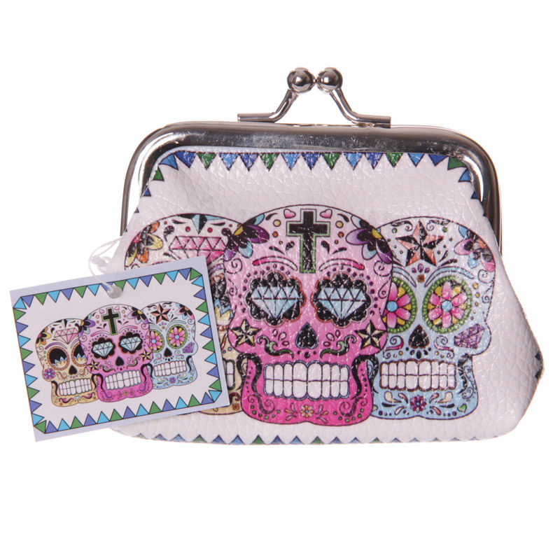 Fun Mini Coin Purse - Candy Skull Day of the Dead Novelty Gift