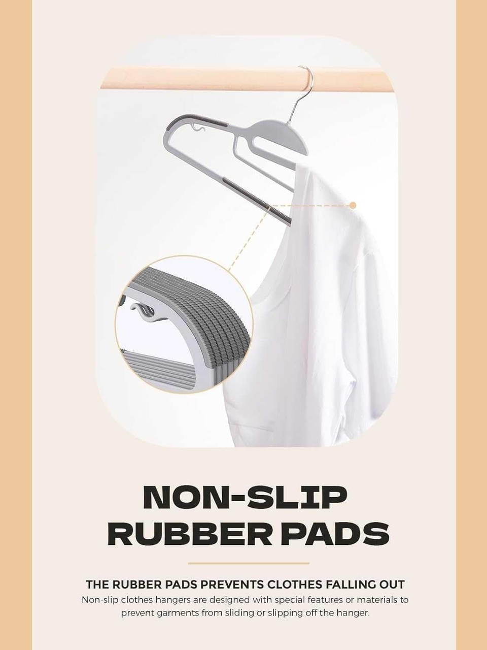 Thumbnail: Belofay 50 Pack Heavy Duty Non-Slip Plastic Coat Hangers – White