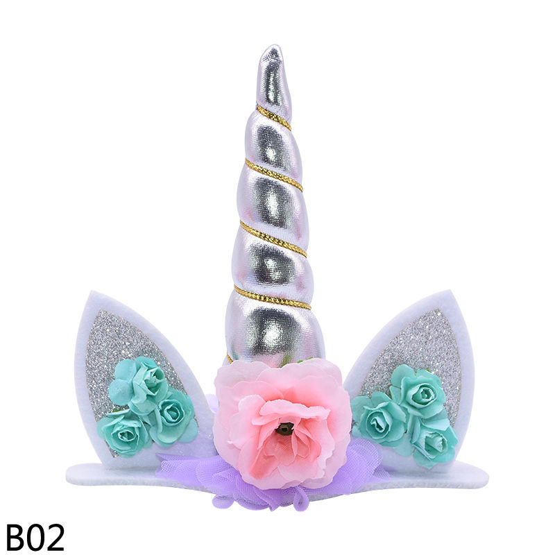 Thumbnail: Unicorn Horn Cake Topper Kit Birthday Baby Shower Party Wedding Decoration
