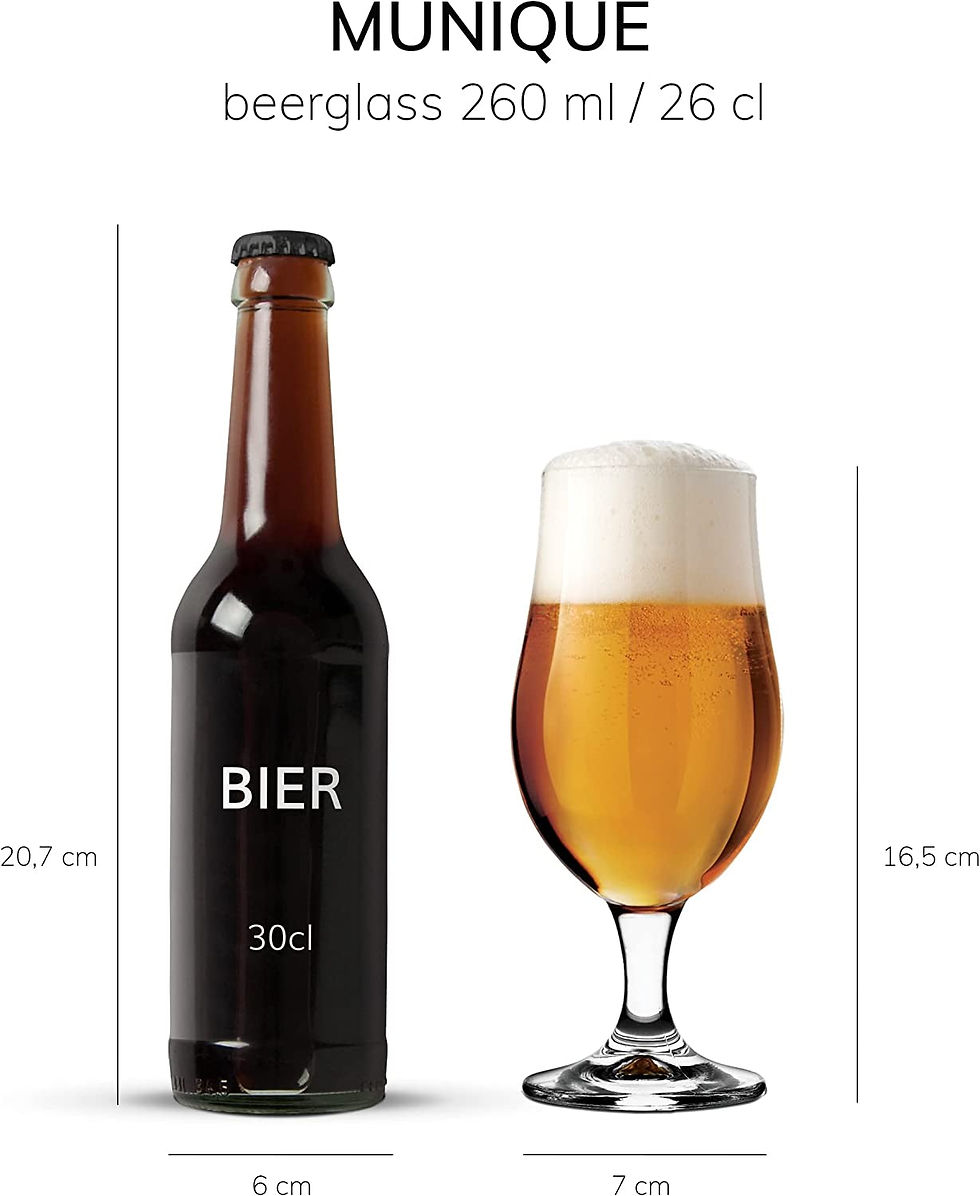 Thumbnail: Beer Glass Munique - 260 ml / 26 cl - Set of 6 - Footed - Functional Design