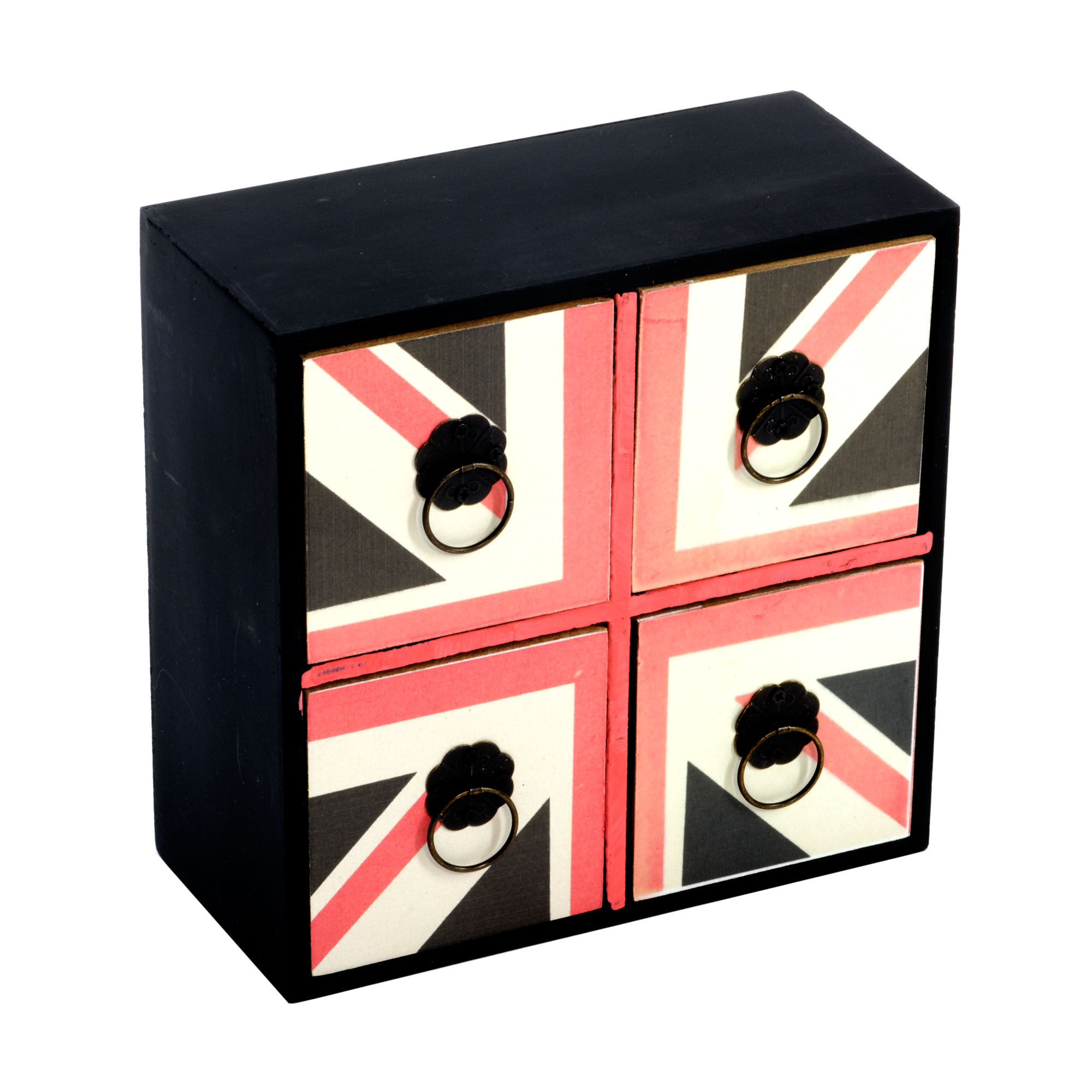 Office Organiser, Set of 4 Drawers Union Jack Design Shipping furniture UK