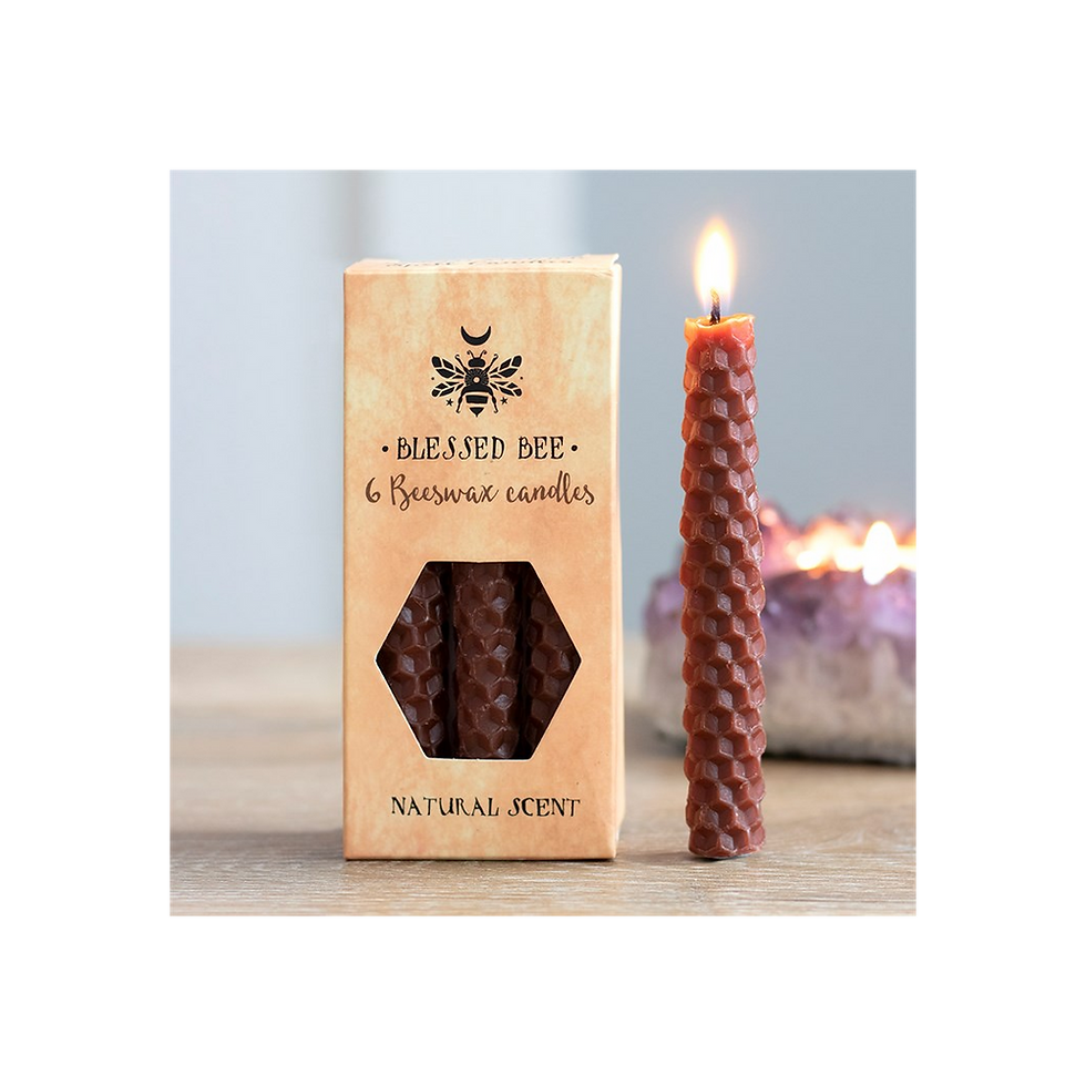 Thumbnail: Set of 6 Brown Beeswax Spell Candles