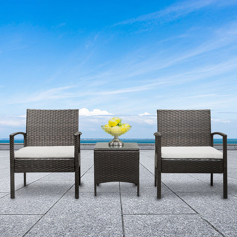 Thumbnail: TY-3pcs 2pcs Arm Chairs 1pc Coffee Table Rattan Sofa Set Brown Gradient