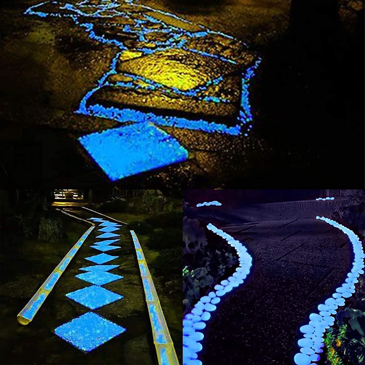 200pcs Glowing Pebbles Glow in the Dark Stones Rocks Colorful Luminous Cobblesto