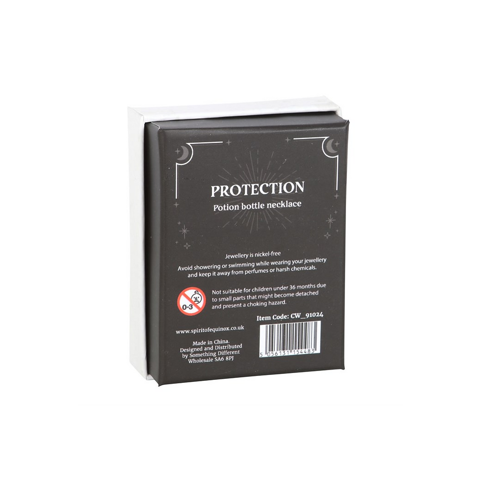 Thumbnail: Protection Black Obsidian Crystal Chip Potion Bottle Necklace