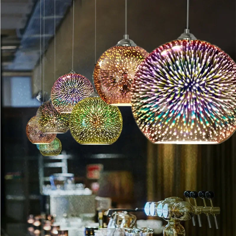 Thumbnail: Fireworks 3D Glass LED Bedroom Chandelier Café Bar Restaurant Mood Lights
