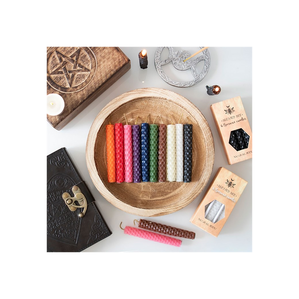 Thumbnail: Set of 6 Cream Beeswax Spell Candles