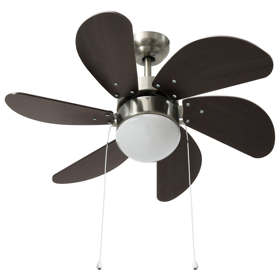 Thumbnail: Ceiling Fan with Light 76 cm Dark Brown