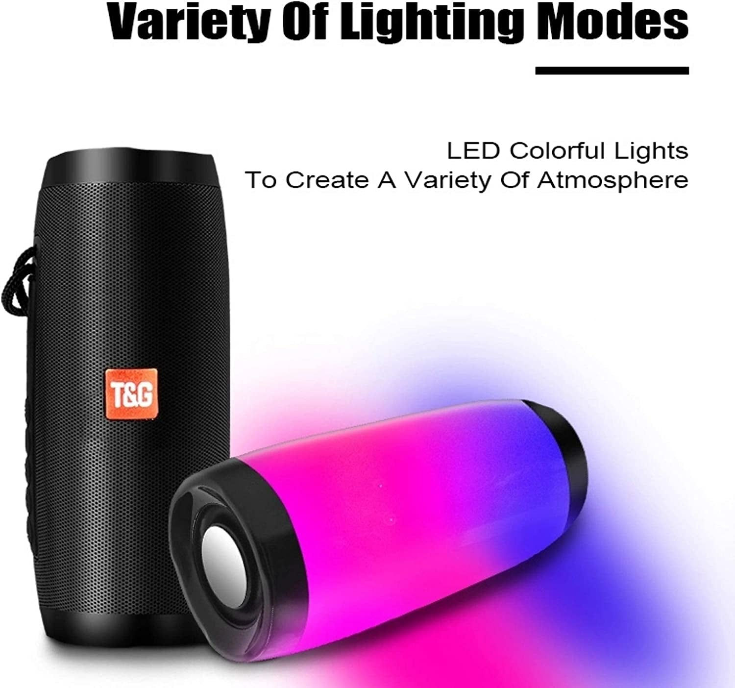 Bluetooth Outdoor Waterproof Speaker, Portable Wireless Bluetooth with LED Light
