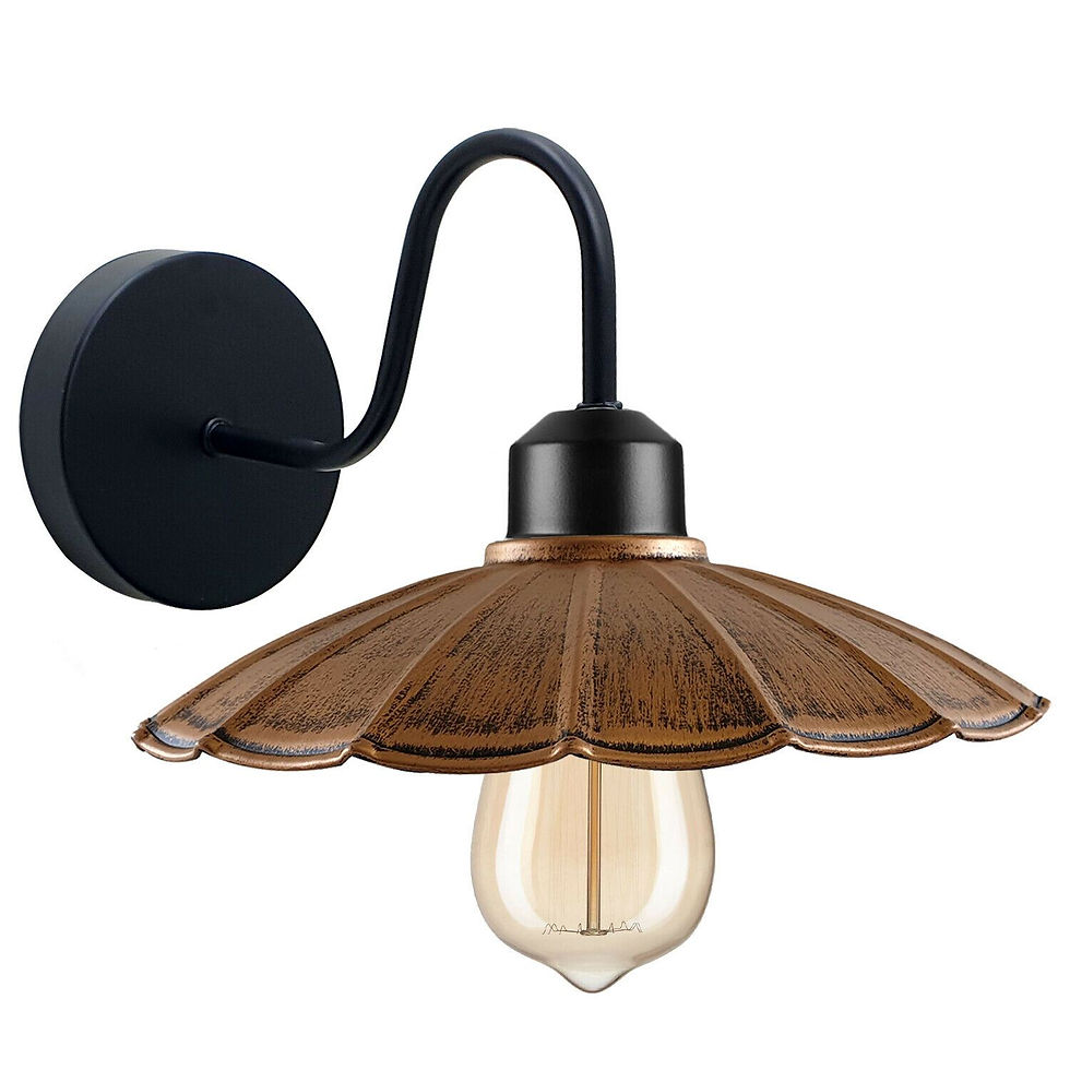Thumbnail: Vintage Industrial Antique Brass Wall Sconces Metal Shade Indoor Light Fitting 