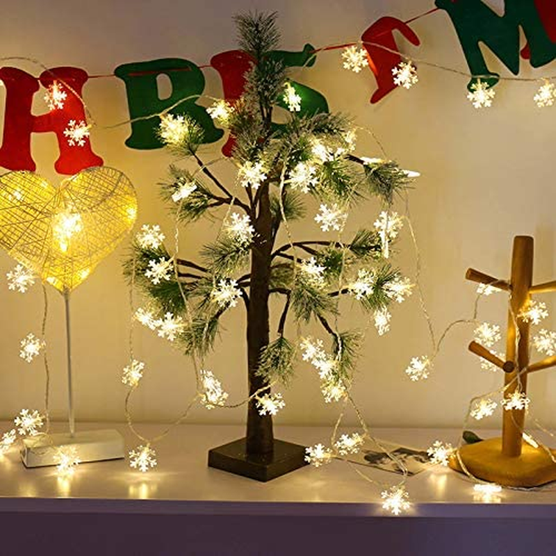 Thumbnail: Snowflake Fairy String Lights, 20ft 40 LED Battery Powered Decorative Lights