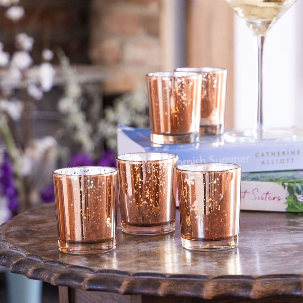 Thumbnail: Speckled Tea Light Holders - Set of 12 Rose Gold