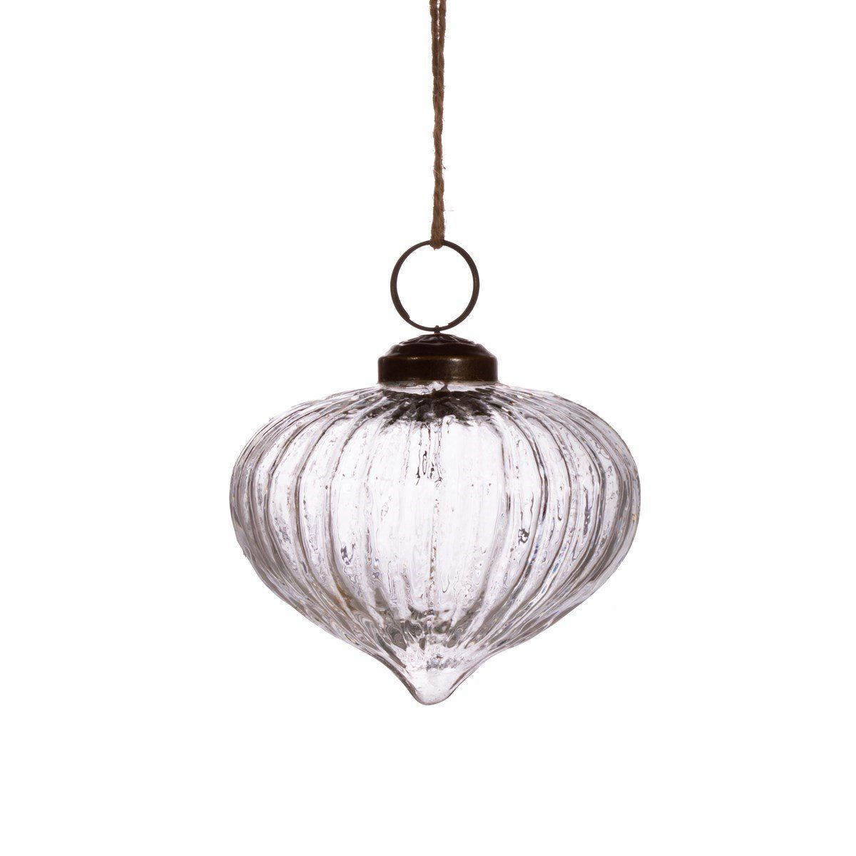 Clear Recycled Glass Onion Bauble Shipping furniture UK