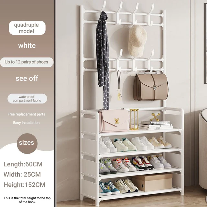 Thumbnail: Dustproof Storage Cabinet Shoes Multifunctional Household  Clothes Rack Hanging
