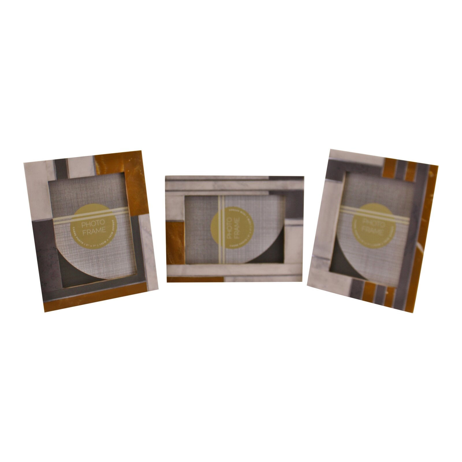 Set of 3 Abstract Design Photo Frames, 5x7 Shipping furniture UK