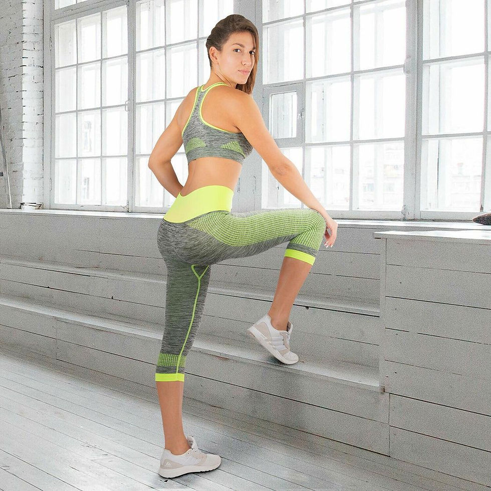 Thumbnail: Fitness Women Yoga Sportswear Set Green Small