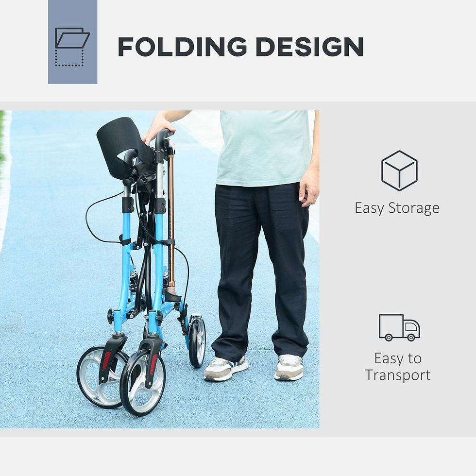 Thumbnail: 4 Wheel Rollator with Seat Adjustable Mobility Walker with Bag Dual Brakes