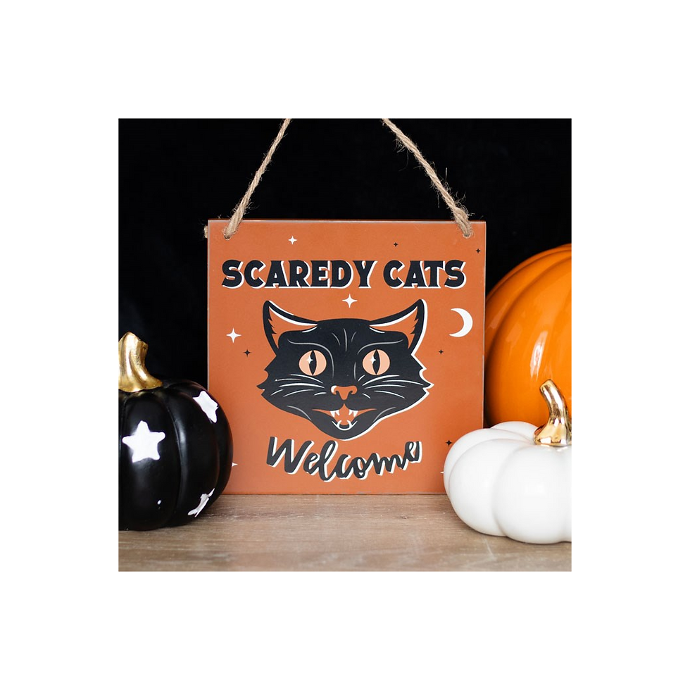 Thumbnail: Scaredy Cats Welcome Hanging Sign