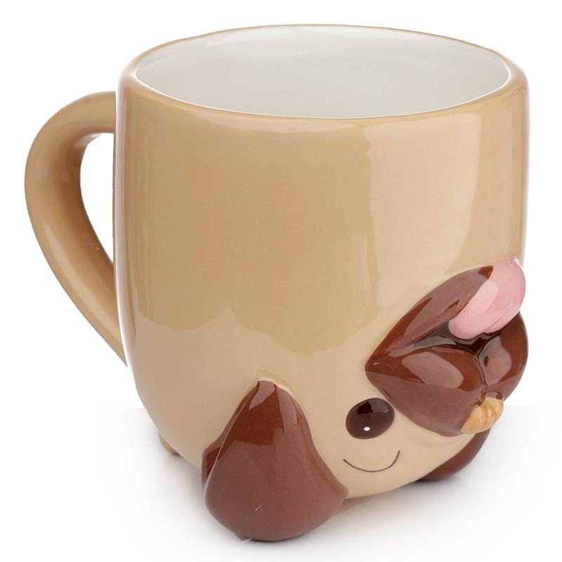 Thumbnail: Novelty Upside Down Ceramic Mug - Mopps Pug Novelty Gift