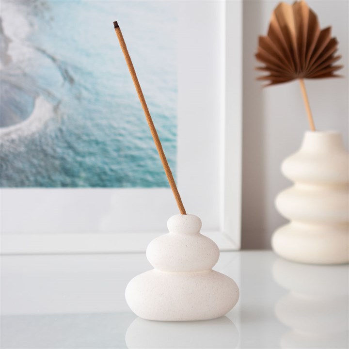 Thumbnail: Cream Speckle Balancing Stones Incense Stick Holder