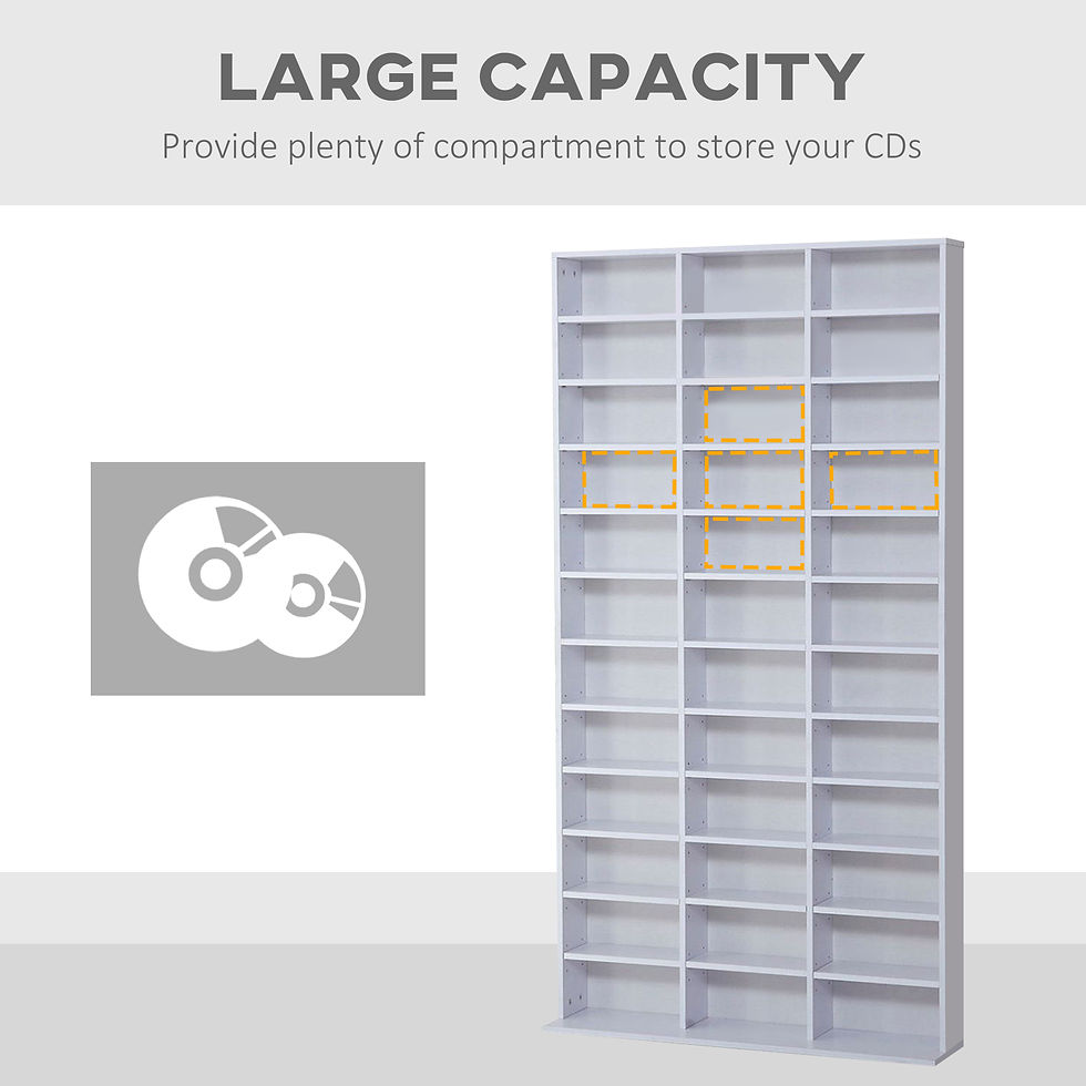 Thumbnail: CD DVD Media Storage Shelves Display Shelf Racks Wooden Frame White