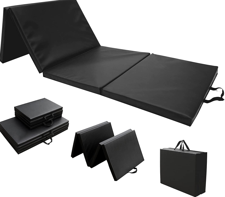Thumbnail: Gymnastics Mats, 4 Folding Exercise Mat Yoga Gym Home Fitness Workout Mat