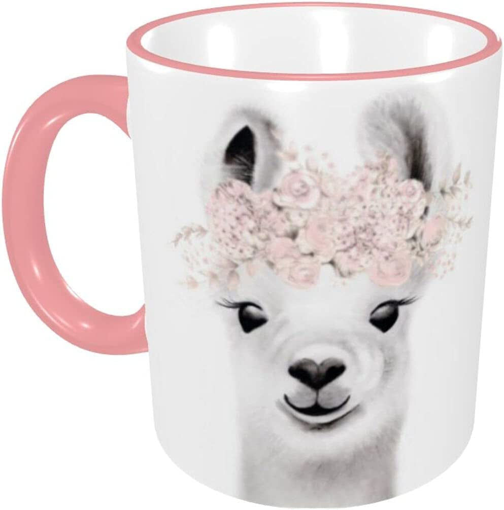 Ceramic Coffee Mugs Cute Llama Flower Crown Cute Llama Flower Crown Design Micro