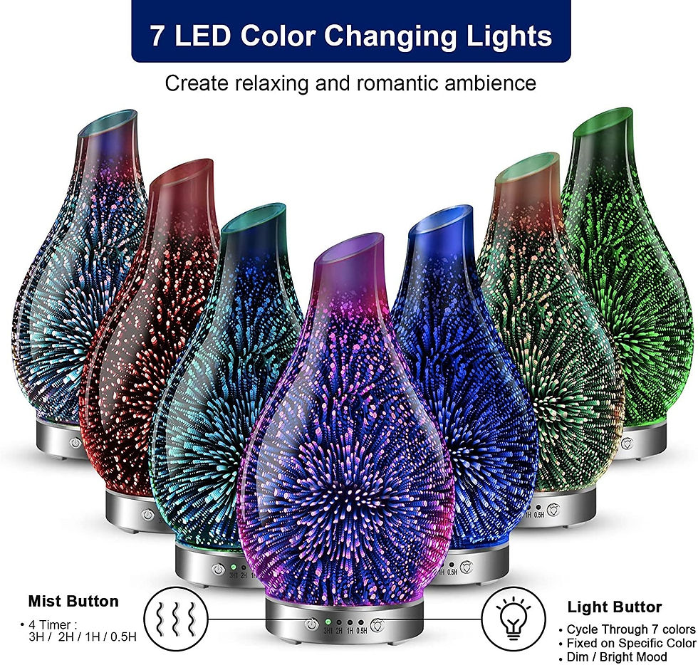 Thumbnail: Essential Oil Diffuser 3D Glass Aromatherapy Ultrasonic Humidifier, 7 Colors LED