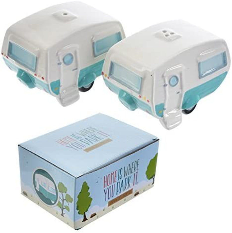 Salt & Pepper/Condiment/Cruet Set ~ Caravan, Ceramic, Multi, Height Width 9cm De