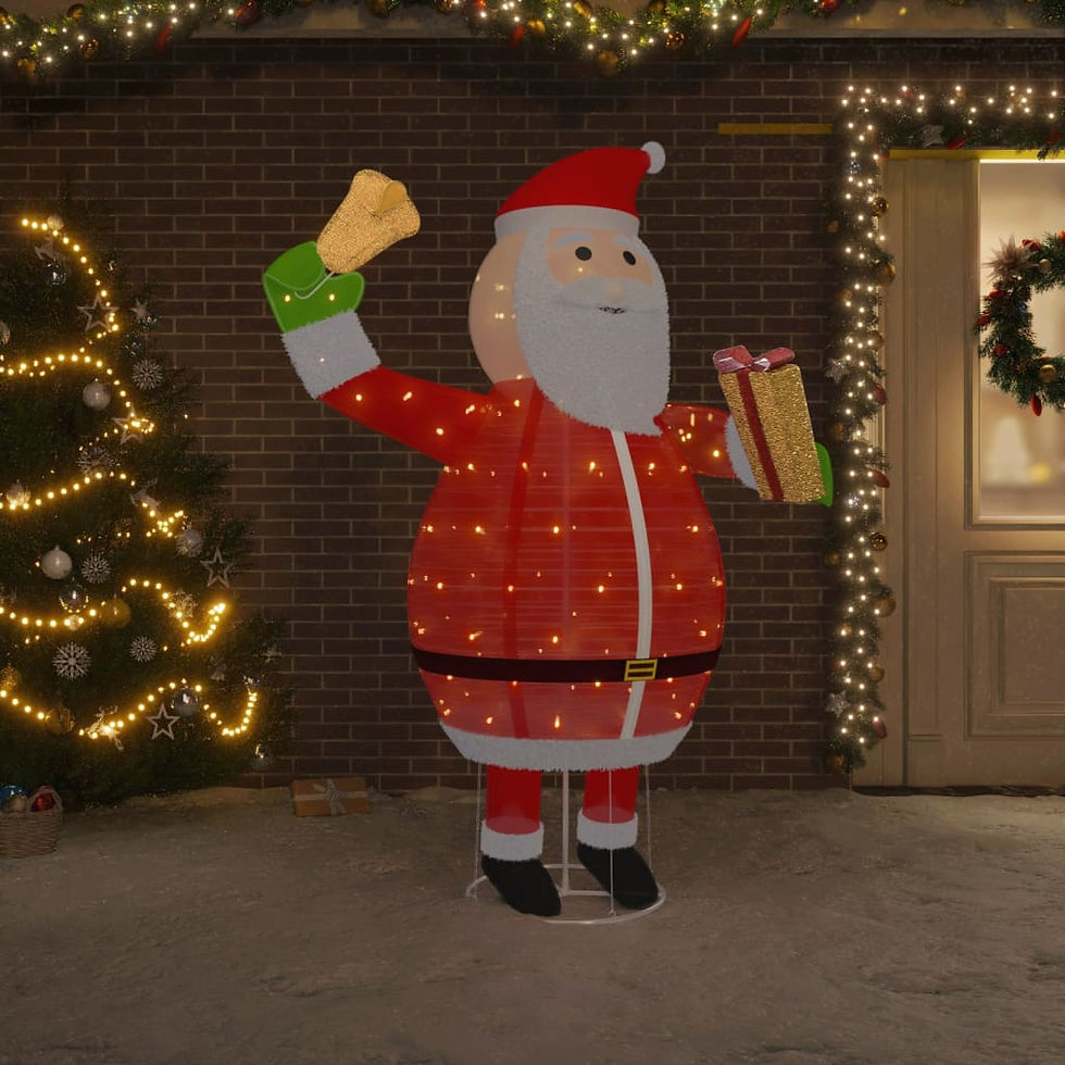 Thumbnail: Decorative Christmas Santa Claus Figure LED Luxury Fabric 180 cm