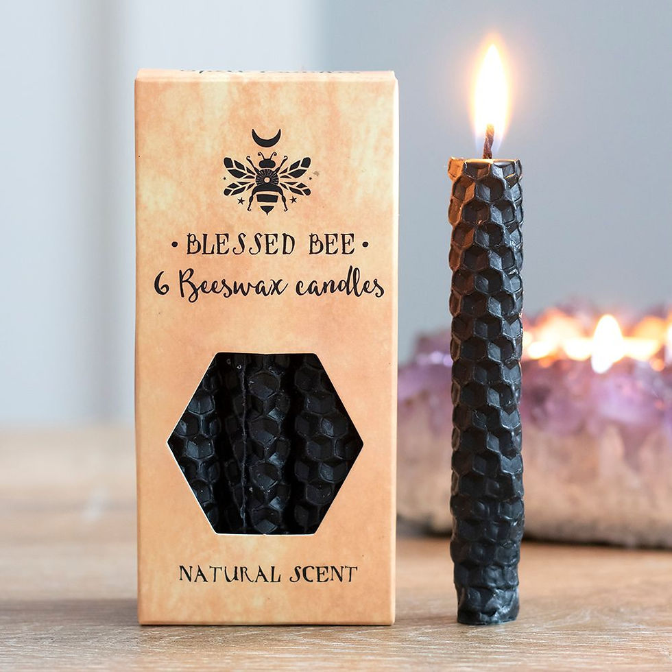 Thumbnail: Set of 6 Black Beeswax Spell Candles