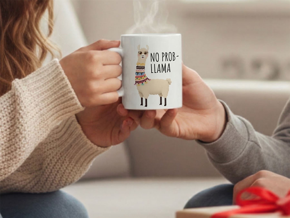 Thumbnail: No Prob Llama Quote Ceramic Mug 320ml – White
